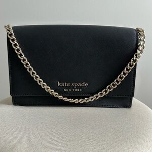 Kate Spade Black Crossbody Bag with Gold Chain